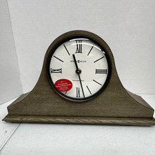 Howard Miller Westminster Chime Hour Strike Arch Mantel Clock Gray Wood Roman picture