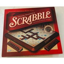 Parker Brothers Scrabble Deluxe Board Game Adult OS Burgundy Rotating Turntable picture