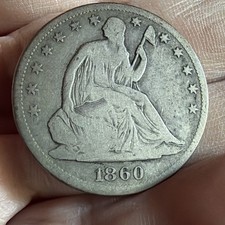 1860-S Seated Liberty Silver Half Dollar Better Date Nice Honest Coin G-VG picture