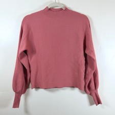 Gilli Ribbed Mockneck Balloon Sleeve Sweater Women's Small Rose Pink Feminine picture