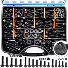 400Pcs Metric Flange Bolt Assortment, Nuts and Bolts Assortment Kit, 10.9 Grade picture