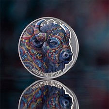 2025 Cameroon American Bison Patterns of the World 2 oz Silver Coin picture
