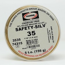 74315 Harris Safety-Silv 35 35% Silver Solder Brazing Alloy 5 Troy Ounce picture