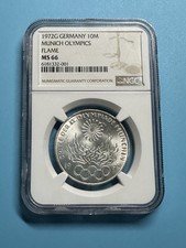 1972-G Germany 10 Mark Munich Olympics – Flame，NGC MS66。 picture
