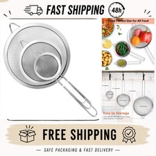 YLYL 3Pcs Stainless Steel Fine Mesh Strainer Set - Kitchen Sifter picture