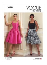 Vogue V1884 Sewing Pattern Misses' Square Neckline Dress Size E5 (14-22) UNCUT picture