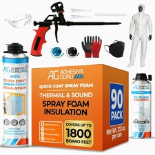 QuickCoat Closed Cell Spray Foam Insulation Kit for Wall–90x32.8oz covers 1800ft picture