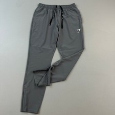 Gymshark Arrival Woven Joggers Mens Small Gray Slim Fit Ankle Zip Training picture