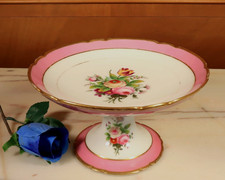 Antique French Paris Porcelain Footed Bowl Tazza Compote Hand Painted -DDP to US picture