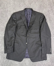 Zegna City Model Natural Comfort 100 % Wool Navy Blue Blazer Pinstripe Size 54 R picture