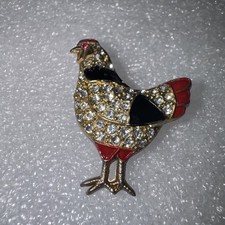Vintage Marcel Boucher Rhinestone Enameled  Rooster Brooch Pin 1930s-1940s picture