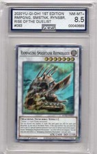 RAMPAGING, SMASHTANK,  RHYNOSABER YUGIOH UNLMT. HOLO ROTD-EN093 NM-MT+ 8.5 2020 picture