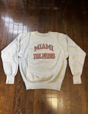 Vintage 80s Miami Dolphins Champion Reverse Weave Crewneck Size XL picture