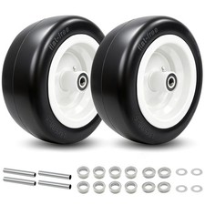 2Pcs 13x5.00-6 Flat Free Tire and Wheel for Lawn Mowers & Zero Turn Mowers picture