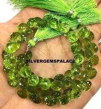 Extremely Rare Natural Peridot Faceted Onion Cut Beads AAAA+ Peridot Gemstone. picture