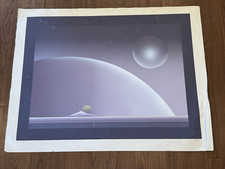 Patrice Breteau Signed Op Art Lithograph Print w/ Space Like Scene LE AP 29/30 picture