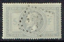 FRANCE 1869 5f lilac-grey on greyish fine used - 37232 picture