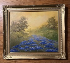 PW Hickman-Bluebonnet Oil Painting-Spring Landscape-Stunning picture