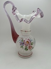 Fenton Commemorative Opalescent Dusty Rose Crest Pitcher 1996-Signed Bill Fenton picture