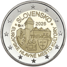 2026 Slovakia € 2 Euro UNC Coin - European Capital of Culture: Trencin (Trenčín) picture