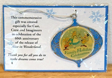 2011 DISNEY CAST MEMBER ALICE IN WONDERLAND FAMILY HOLIDAY CELEBRATION ORNAMENT picture