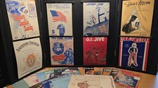 24 Antique WWI WWII Military Sheet Music Lot Patriotic Songs Rose No Man's Land picture