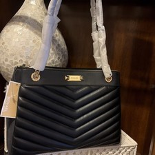 NWT Michael Kors Whitney Quilted MD Chain Black Shoulder Tote picture