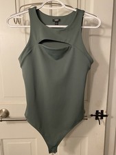 Express NWOT Size Small-Contour Sleeveless High NeckFront Cutout Bodysuit picture