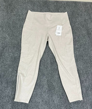 NWT Athleta Delancey Textured Moto Tight Pants Womens Beige Tapered Leg Size 1X picture