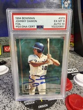 1994 Bowman Johnny Damon Foil Rookie Autograph RC #373 PSA 6 PSA/DNA Auto 10 picture