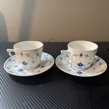 BING AND GRONDAHL BLUE TRADITIONAL CUP AND SAUCER TWO SETS  picture