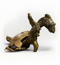Vintage Abstract Bronze Sculpture Bird or Dragon Hatching from Egg picture