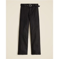J.Crew Black Belted High Rise Wide Leg Jean Denim Pants Style CF130 Womens Sz 26 picture