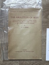 The Abolition Of Man-C.S. Lewis-VERY RARE VTG University Of Durham Lectures 1947 picture