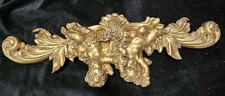 Resin Aged Gold Wall Topper - 25 Inches Wide Cherubs picture