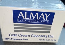 X2 Vintage Almay Cold Cream Cleansing Bar Facial Soap .Fragrance Free 4 Oz picture