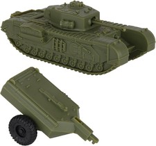 BMC CTS WW2 British Churchill Crocodile Tank - OD Green 1:38 Plastic Army Vehicl picture