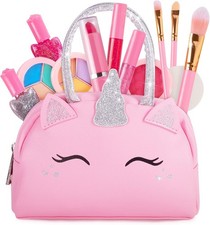 Kids Real Makeup Kit with Unicorn Purse Washable Pretend Play Set for Girls picture