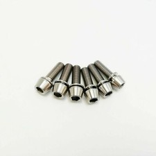 M5x16mm Titanium Ti Bike Stem Bolts Taper Head Bicycle Conical With Washers 6pcs picture