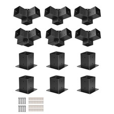 Uimoso 4x4 Pergola Bracket Kit 3.5x3.5 Inner, 3- & 4-Way Brackets with Bases picture