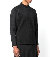 Homme Plisse Issey Miyake Pleated long sleeve shirt jacket Fashion picture