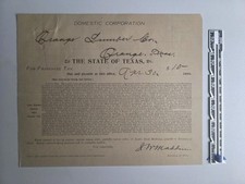 1899 Texas Franchise Tax Notice Orange Lumber Co Orange TX Antique Document picture