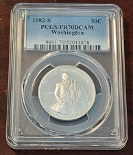 1982-S 50C Proof George Washington Commemorative Half Dollar PCGS PR70DCAM  Rare picture