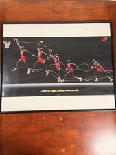 Vintage 1992 Michael Jordan Nike “Art of the Dunk” Framed Poster Chicago Bulls picture