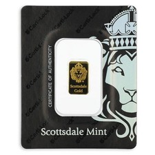 2 gram Scottsdale Mint .9999 Gold Bar - Sealed in Certi-Lock COA #A378 picture