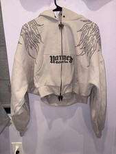 Named Collective Women’s Cropped Beaded Angel Hoodie In Excellent Condition picture