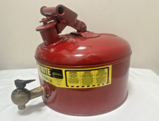 Justrite 7225140 Safety Can, Laboratory Can w/ Faucet 7225150 2.5 Gallon Red gas picture