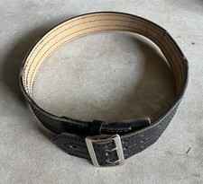 Jay-Pee Black Leather Police Security Duty Belt Silver Buckle Size 34 picture