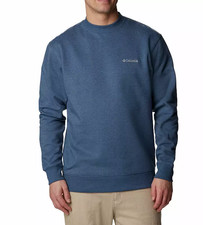 Columbia Men's Hart Mountain II Crewneck Carbon Heather Sweatshirt Blue Size XL picture