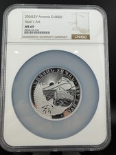 2026 LEV Armenia S1000 Noah's Ark 5 oz Silver Coin MS69 NGC Certified picture